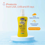 SPF 50+ Sun spray. Very high protection.
